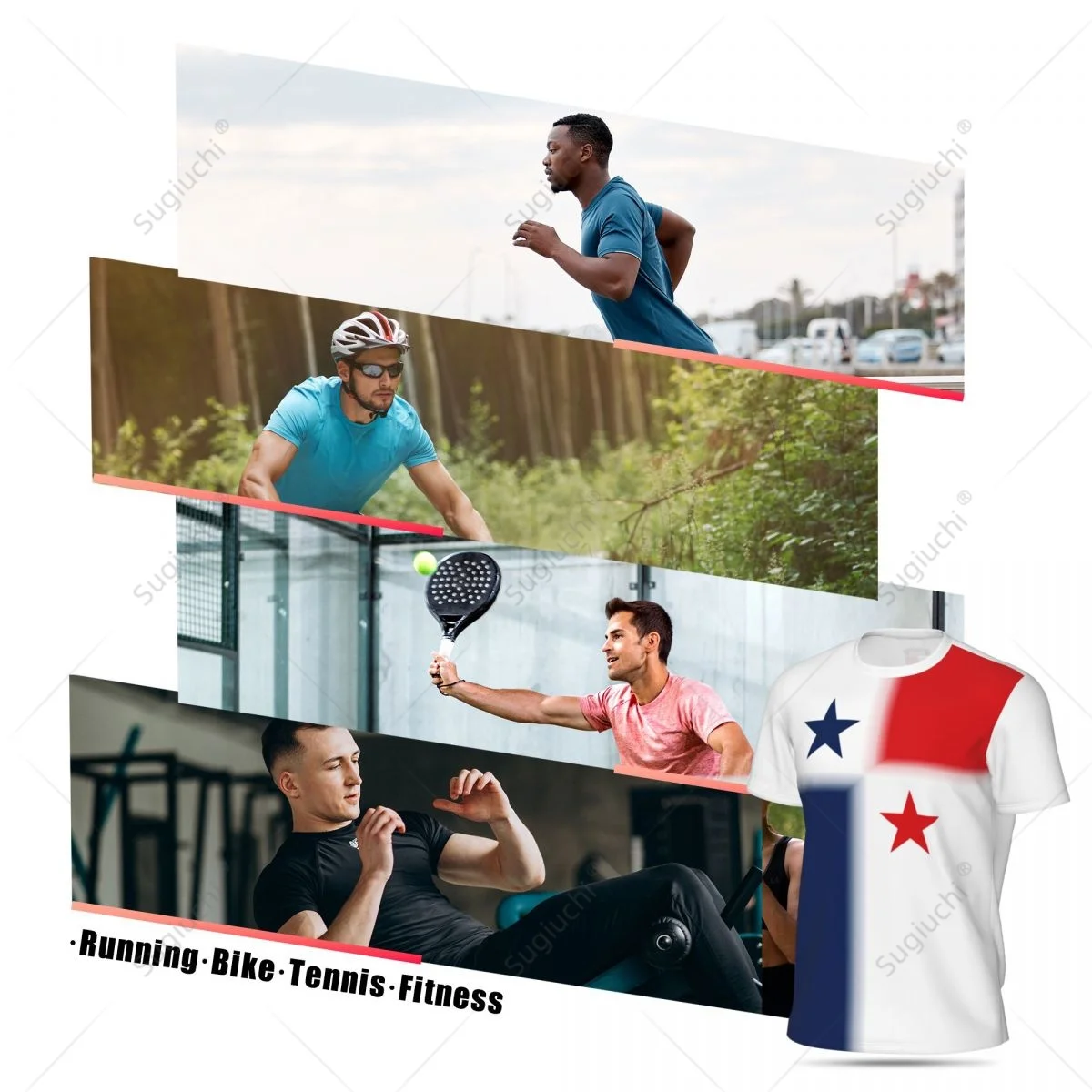 Camiseta de malla deportiva con bandera de Panamá para correr, fútbol, tenis, fútbol, camisetas de Fitness con estampado 3D personalizado