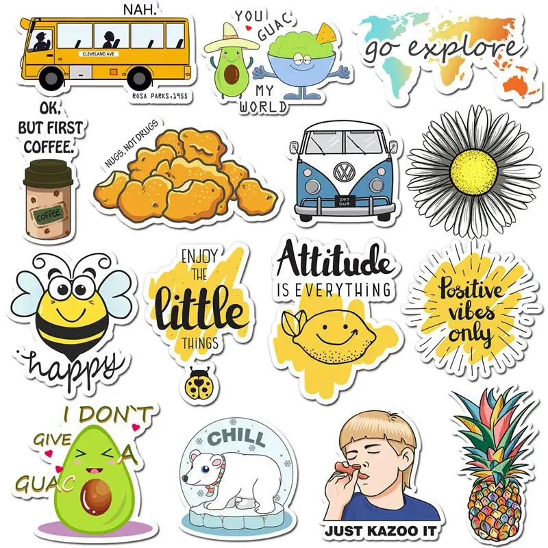 

50 PCS Laptops Stickers for Kids Teens Cute Vinyl Waterproof Hydroflask Notebook Stickers Aesthetic Computer Phone Decals