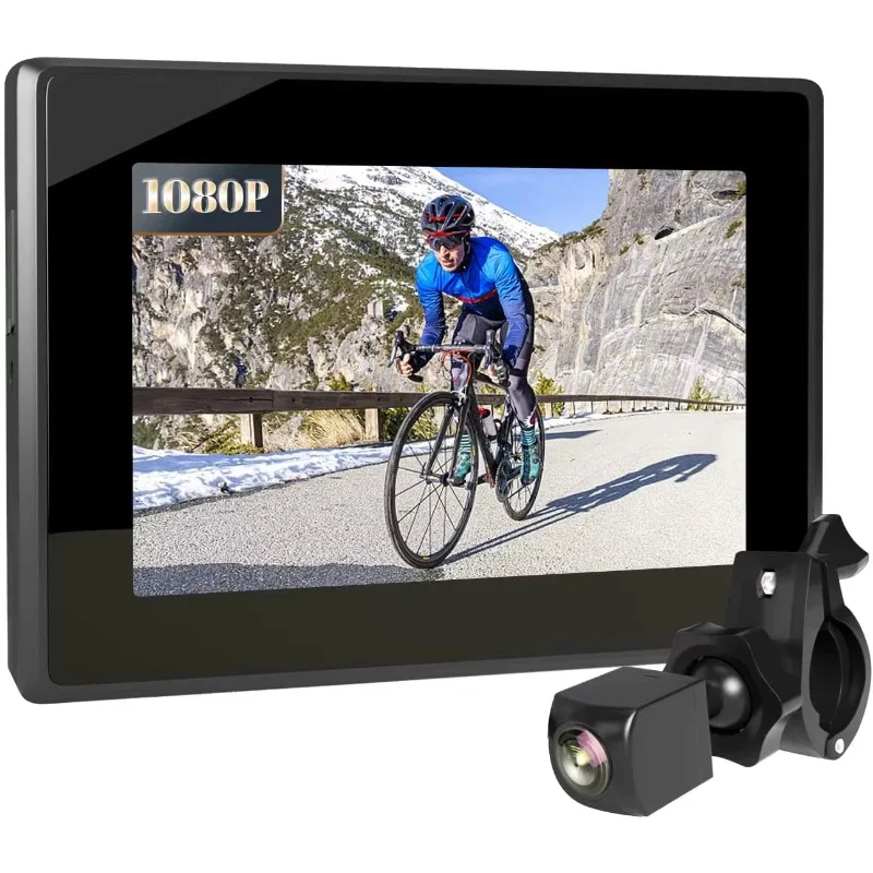 4.3-Polegada guiador espelho retrovisor da bicicleta câmera retrovisor visão noturna câmera espelho retrovisor com grande angular waterproo