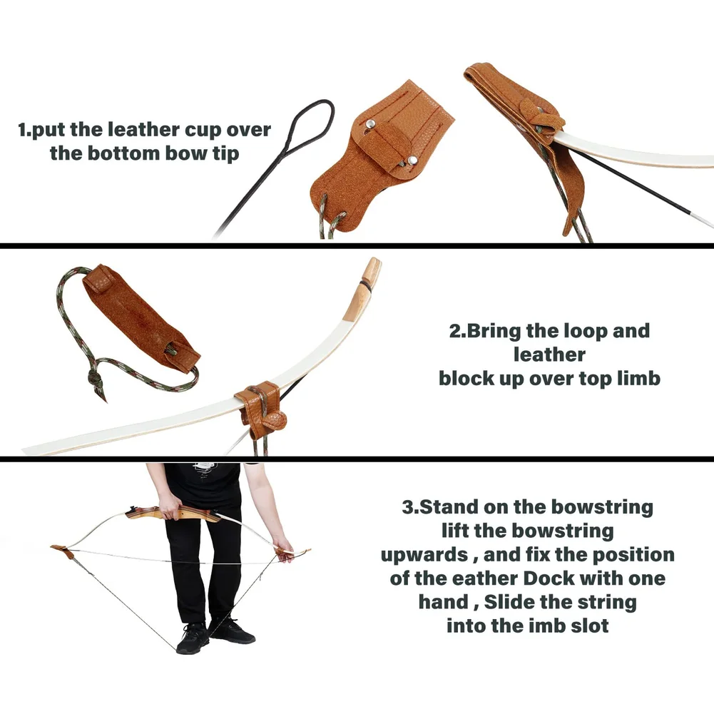 155 Cm In Length Recurve Bow Stringer Easy To Use Bow Accessory Bowstring Tightening High-quality Cowhide Material