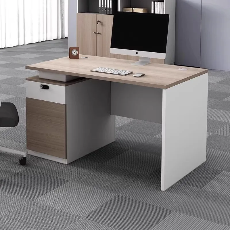 Single office desk and chair combination Simple modern office 1.2 meters Computer desk Staff desk Staff seat 1.4 meters