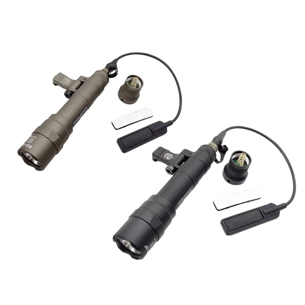 

M640DF strong light flashlight LED light lighting with mouse tail wire control crown head rollover base