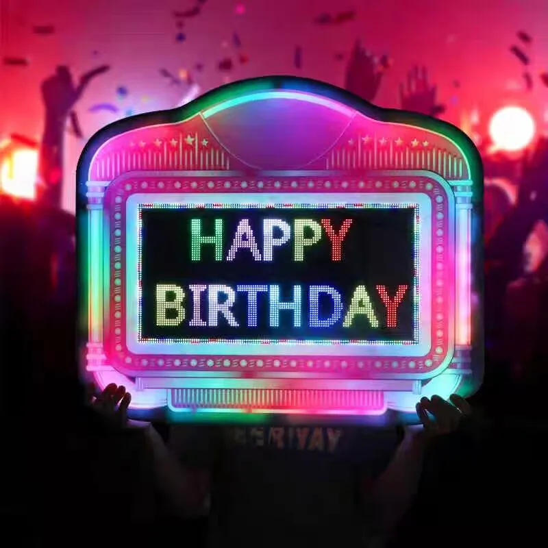 Custom Happy Birthday Nightclub Led Marquee Message Board Sign Bottle Presenter Vip Service With Interchangeable Letters