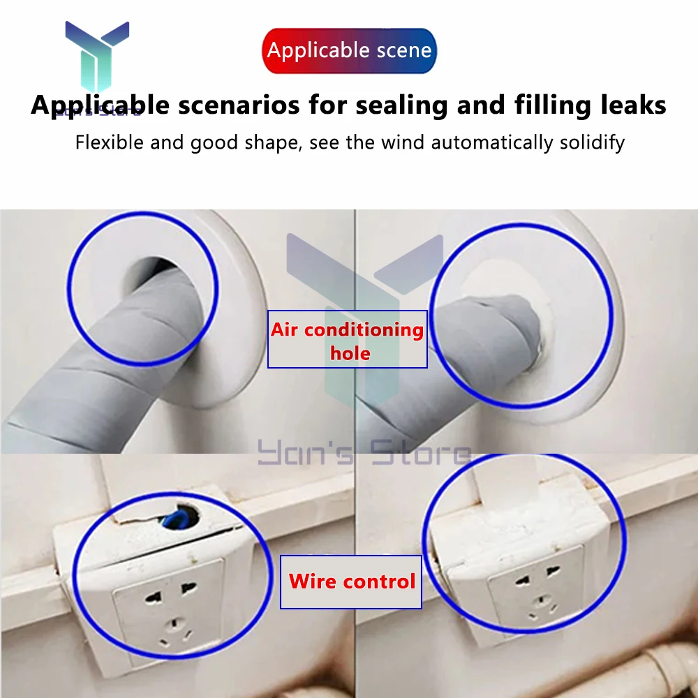 3Pcs/lot Wall Hole Sealing Glue Air Conditioning Hole Sealing Mending Plasticine Wall Hole Sewer Waterproof Sealing Mud Tools