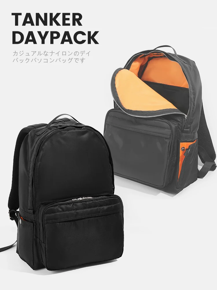 2025ss สไตล์ญี่ปุ่น Casual Daypack ผ้าไนลอนแฟชั่นกระเป๋าเป้สะพายหลังกันน้ําผู้ชายโรงเรียนกระเป๋าออกแบบกระเป๋าเป้สะพายหลังทนทานกระเป๋าผู้ชาย