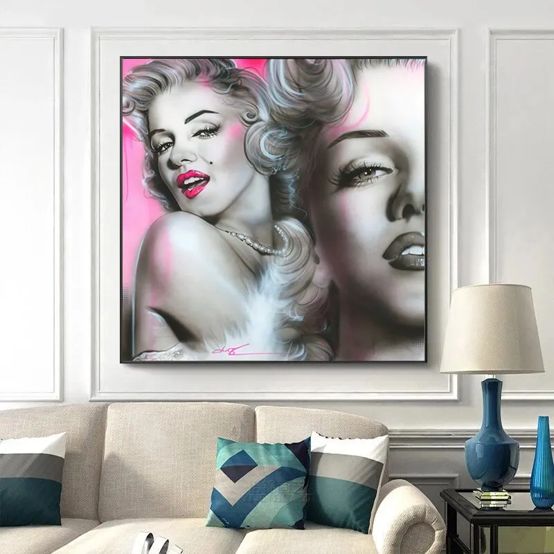 Marilyn Monroe Graffiti Art Canvas Poster  Fashion Sexy Girls Wall Decor Prints for Room Home Decor  Modern Decorative Portrait