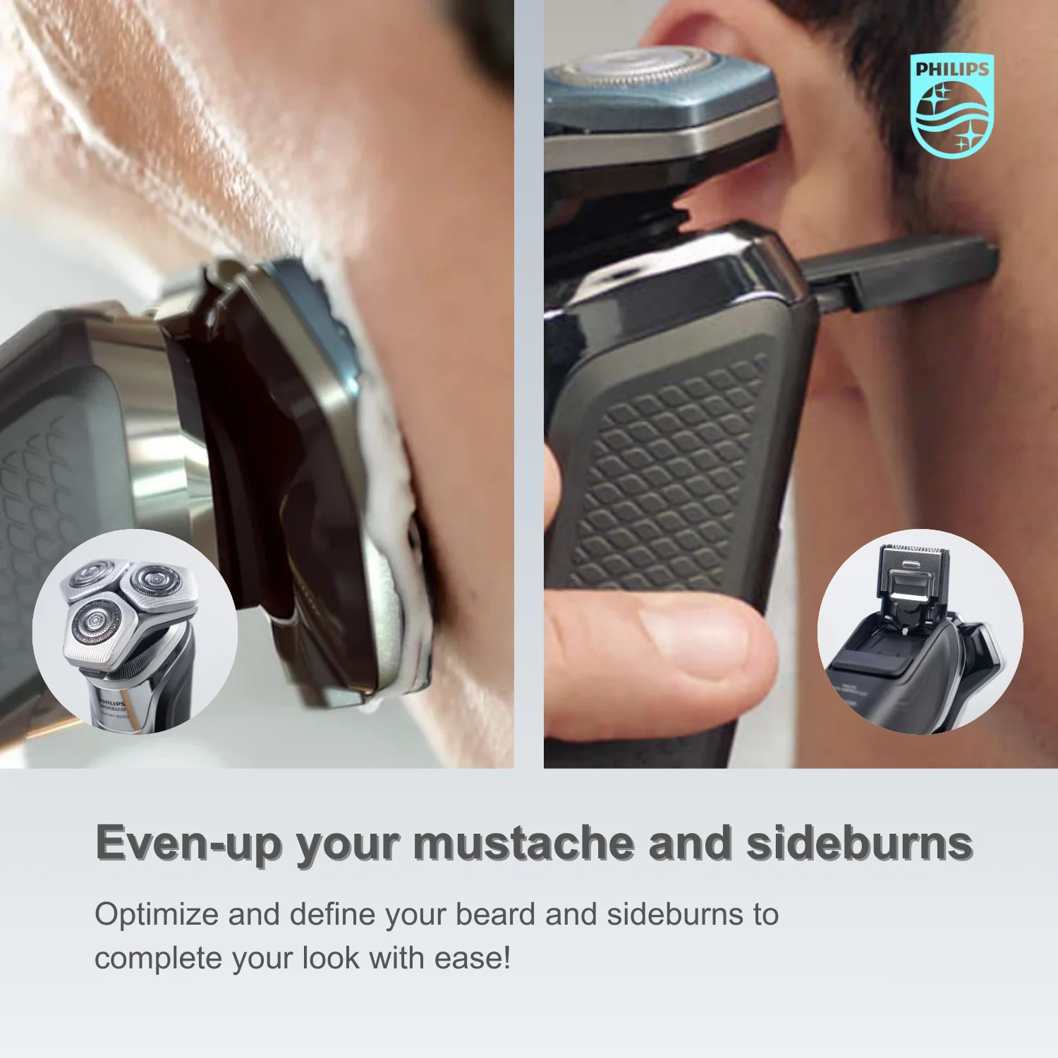 Philips Norelco Razor Shaver  series 9000 S9985, Wet & Dry,  With cleaning groove shall,  Dual SteelPrecision Blades