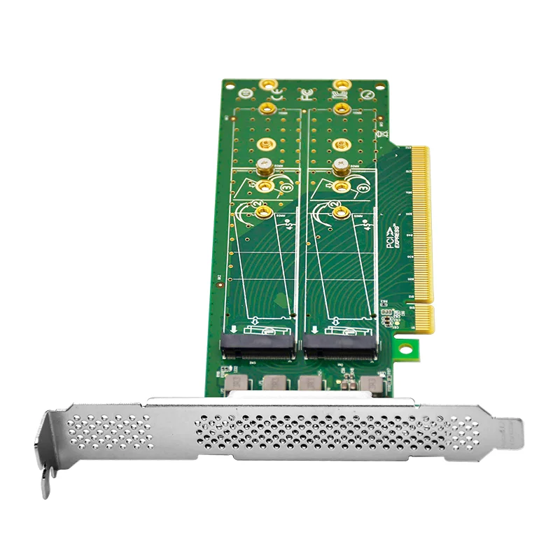 PCIe x16 to 4-Port M.2 NVMe SSD Adapter- Low Profile