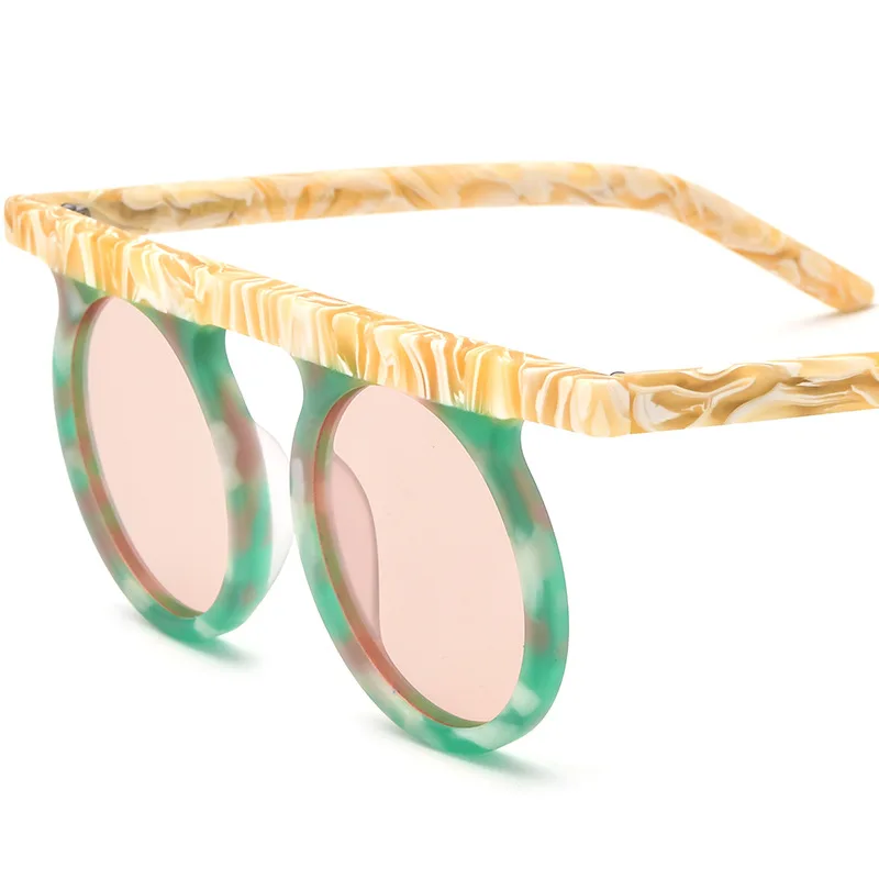 

Matte Multicolor Fashion Personalized Round Sunglasses Uv400 Resin Lens Japan Style Handmade Acetate Classical Eyeglasses