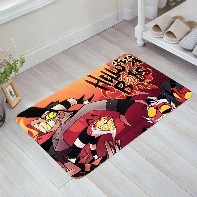 

H-Helluva Boss Cartoon Floor Mat Room Rugs Kitchen Rug Carpets Carpet Entrance of House Home Balcony Foot Doormat Door Mats Bath