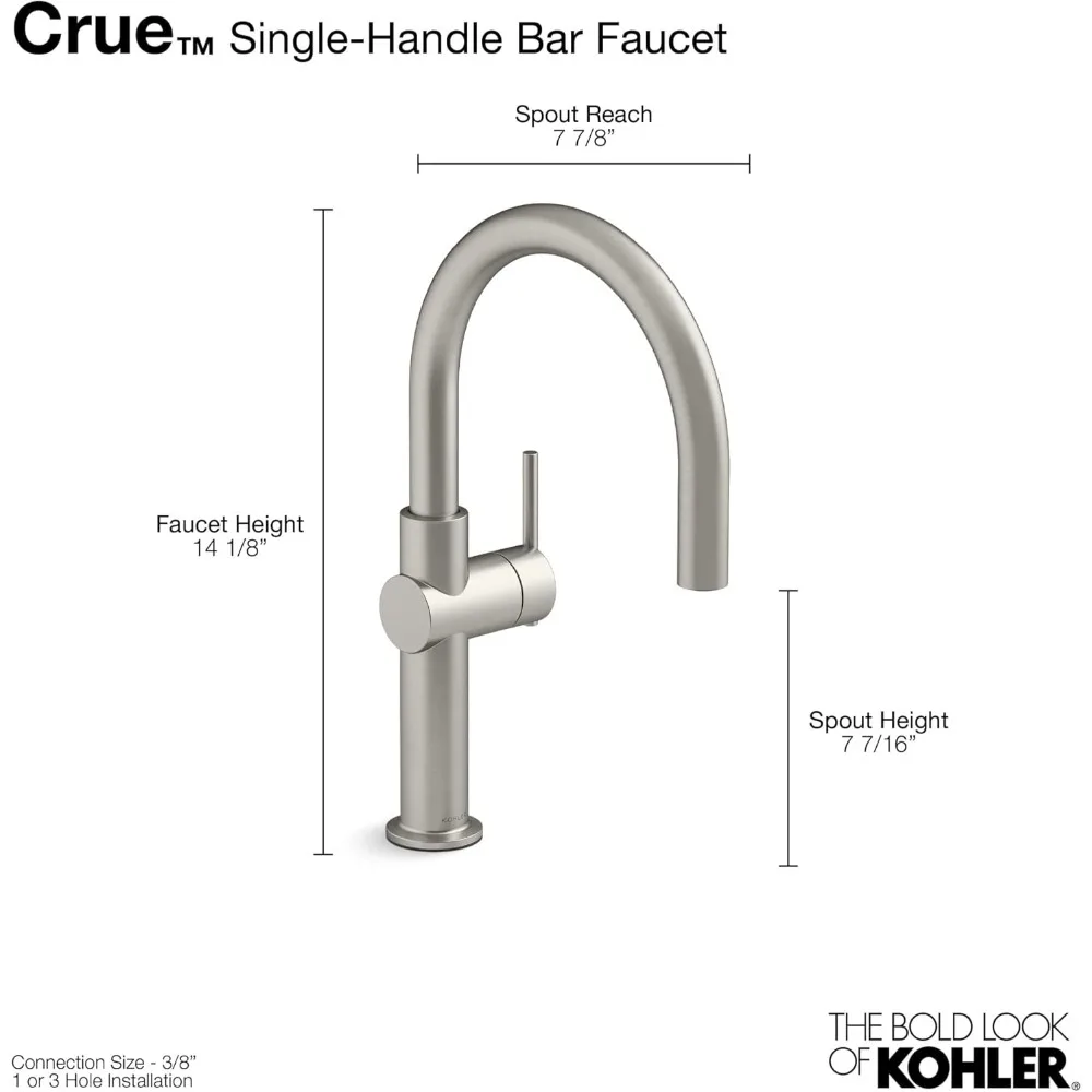 Kitchen Bar Faucet with Vibrant Brushed Moderne Brass Finish, Stylish and Durable for Sink Use