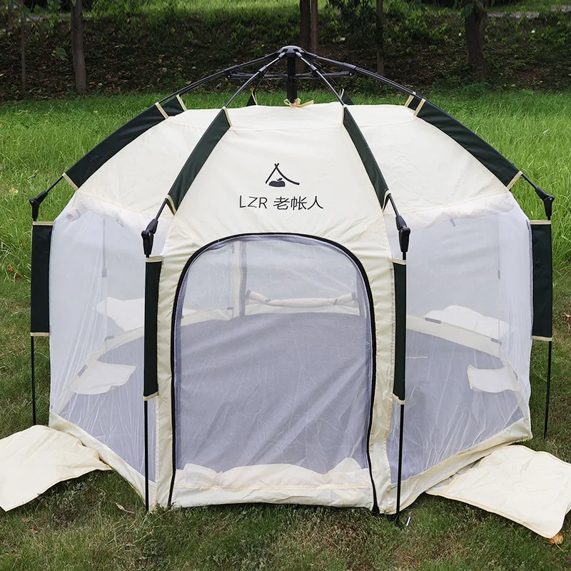 Automatic Pop Up Octagonal Camping Tent Portable Outdoor Shelter Waterproof Family Tent for Travel Hiking 캠핑 텐트 차박
