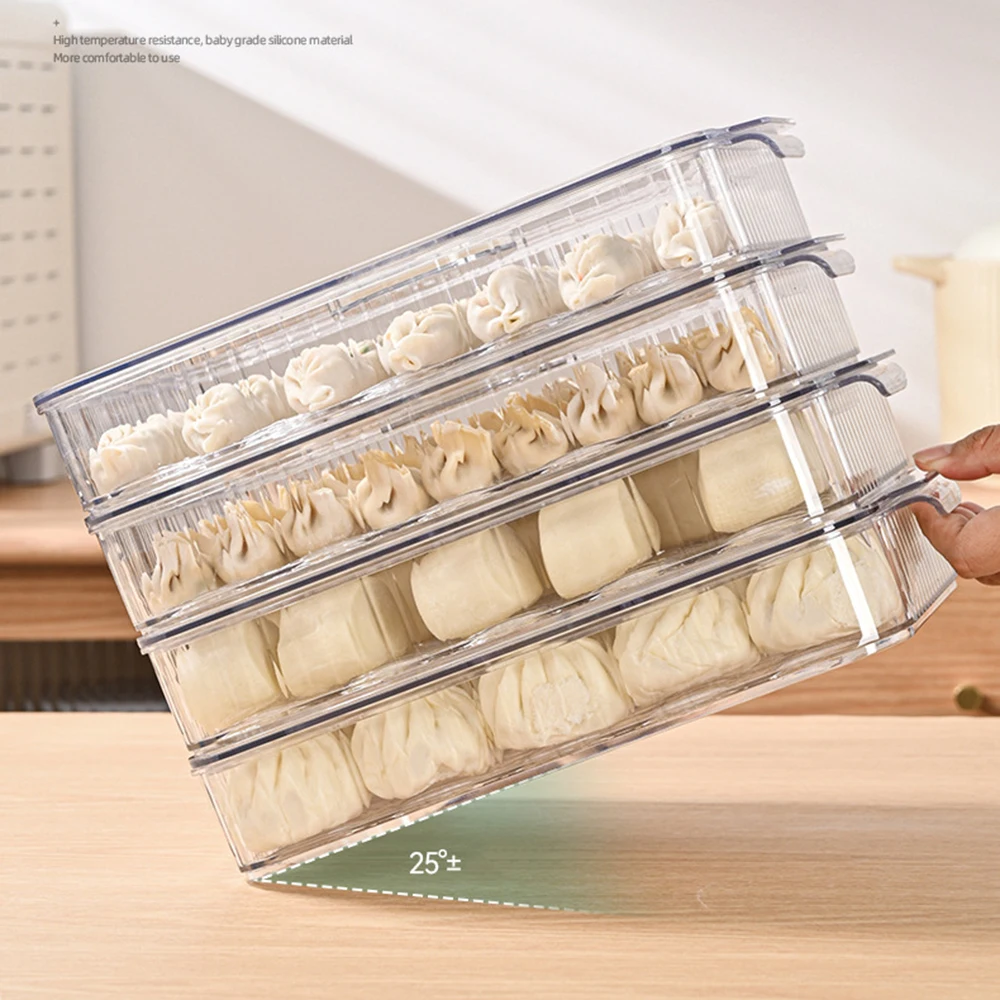 Fresh-keeping Dumpling Box Multi Layers Dumpling Frozen-Tray With Handle For Dumpling