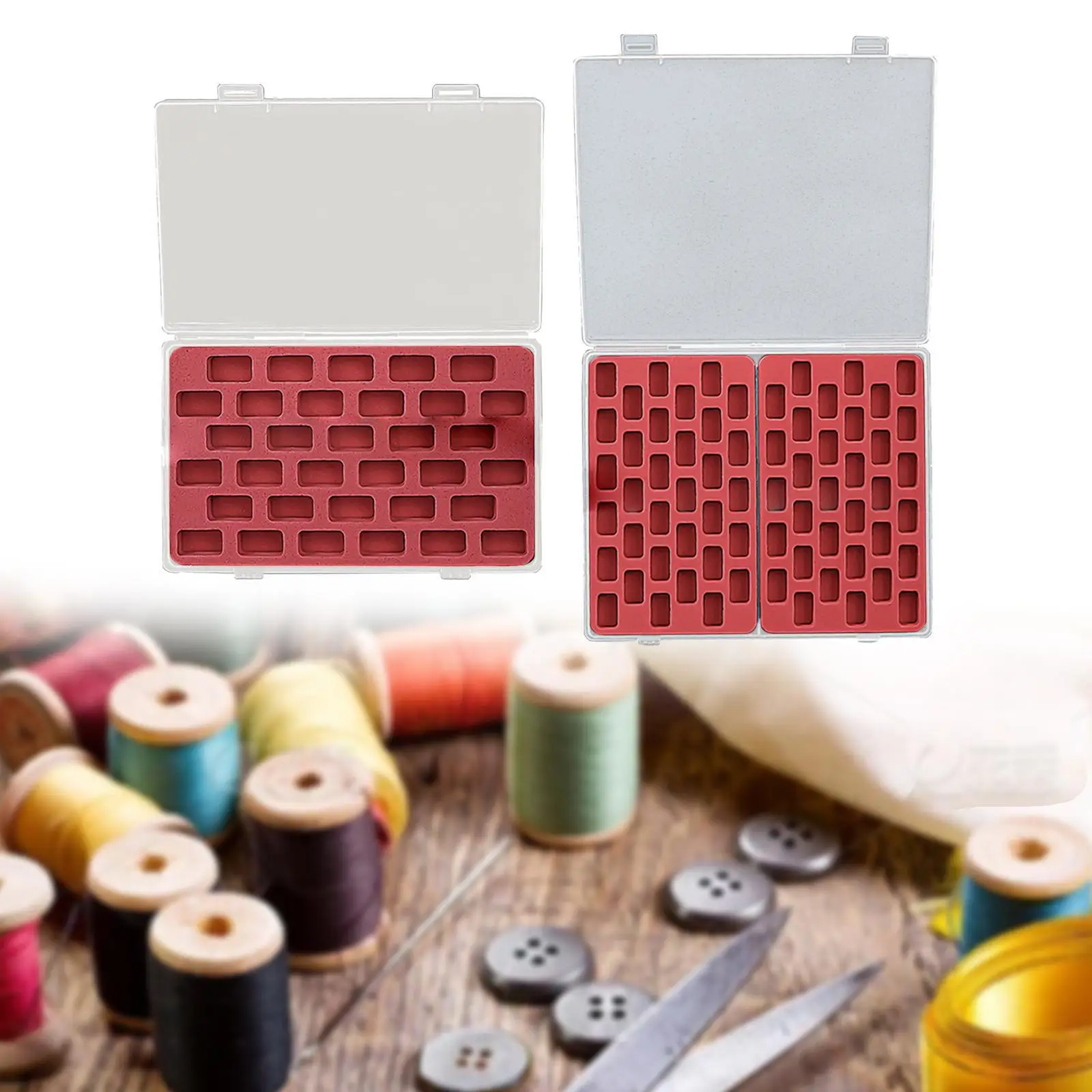 Bobbin Box Bobbin Holder Clear Practical Bobbins Container Thread Organizer Easy Access Bobbin Case Bobbins Spools Box