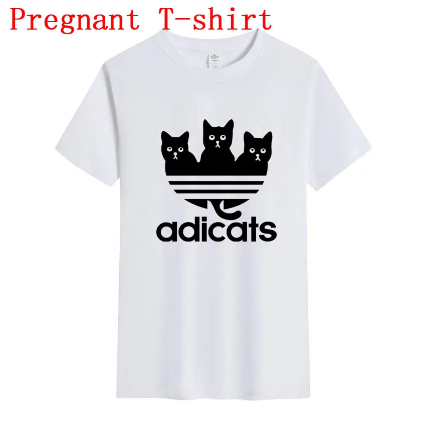 

Креативная футболка для беременных с принтом Adicats, футболка с короткими рукавами для беременных, рубашка для беременных, новые футболки для мам, одежда, топы