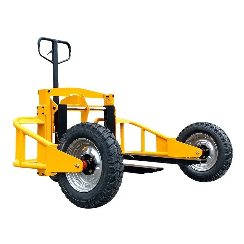 

Outdoor inflatable wheel construction site truck off-road manual hydraulic pallet forklift