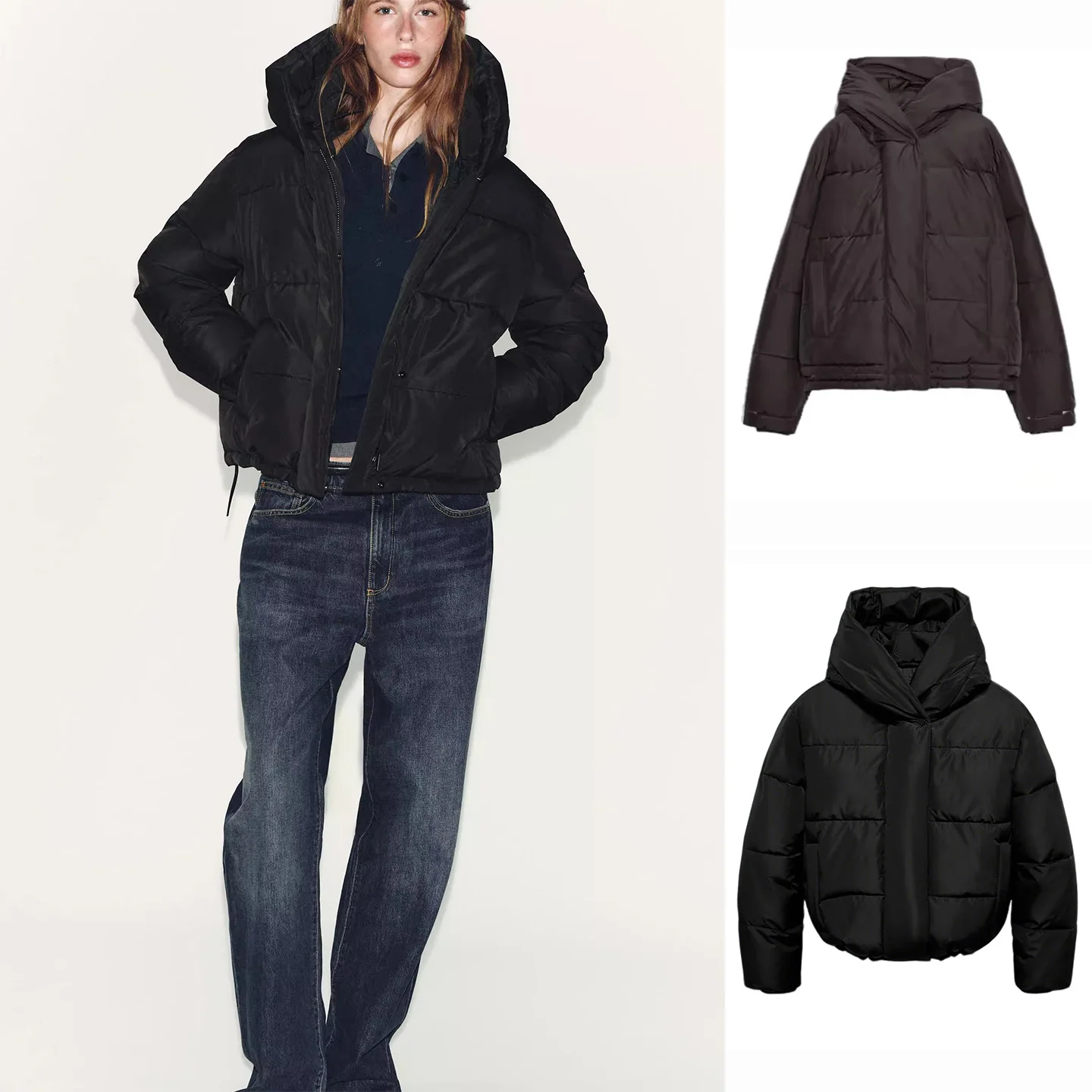 

Winter Women's Thiened ort Jaet Coat Long Sve Stand Collar Hooded Waterproof Windproof Cotton Clothes Commute Sle