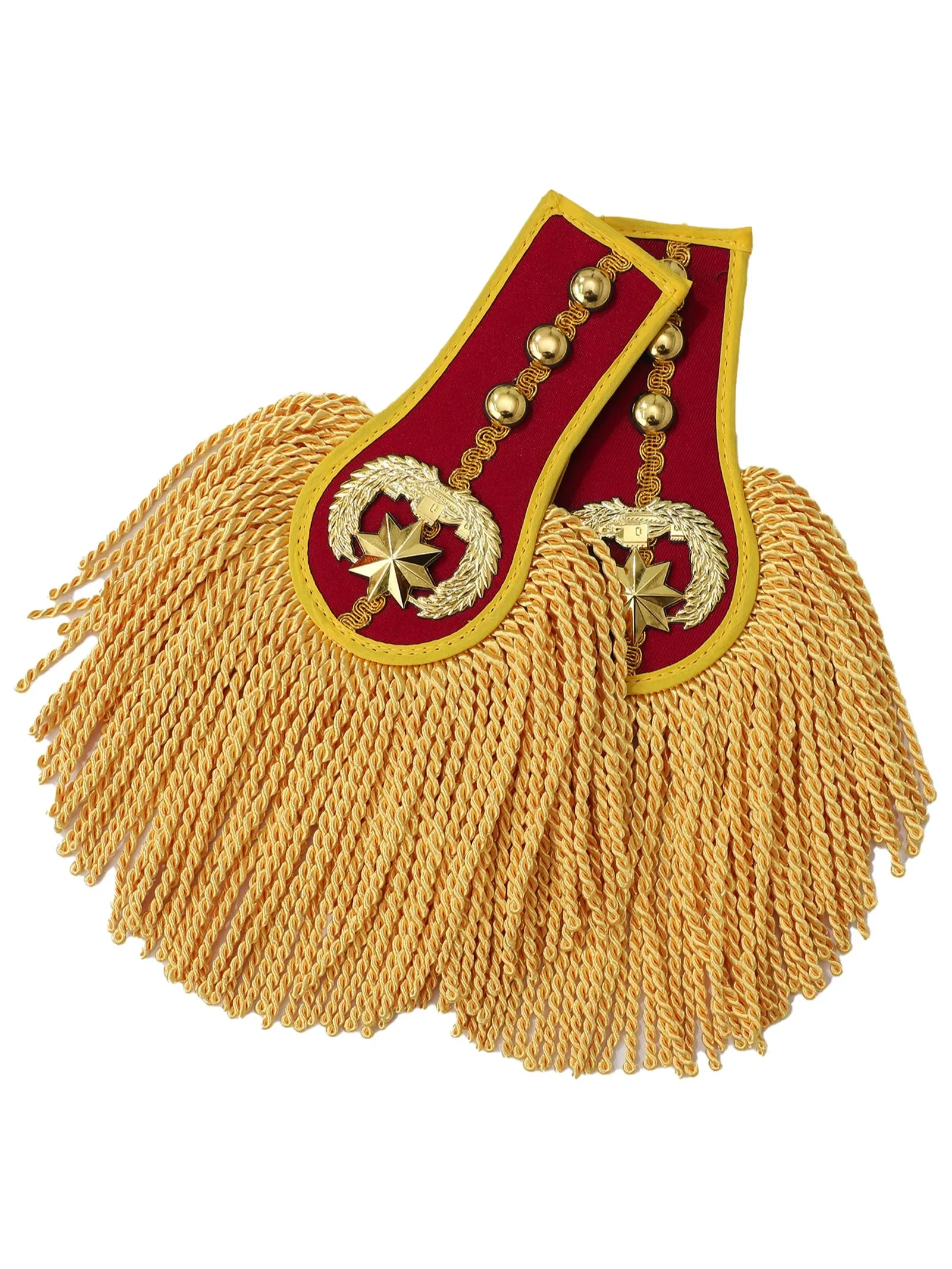 Épaulettes avec épaulettes de cirque Ringmaster, petit cerceau pour cheveux, pompon, franges, broche pour vestes, pardessus