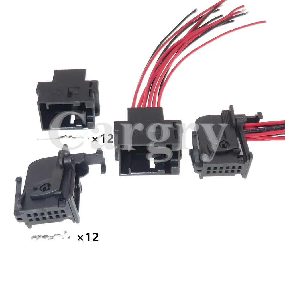 1 Set 12P Male Female Unsealed Socket 0.6 Series Car Power Amplifier Electric Cable Plug 1379096-3 AC Assembly For VW Porsche