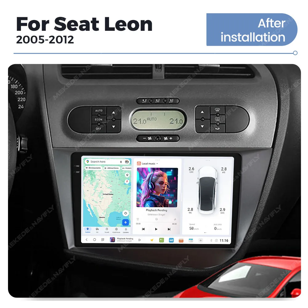 DUDUAUTO DUDU7 AKM7739DSP Auto-Multimedia-Videoplayer für Seat Leon 2 MK2 2005-2012 CarPlay Autoradio 5G WiFi GPS 2Din Ohne DVD – Detail 6