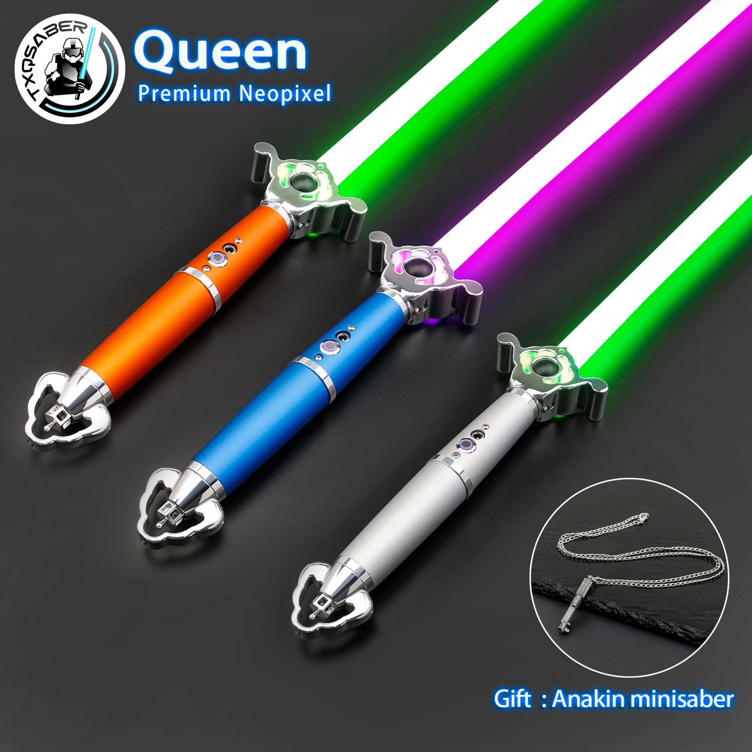 

TXQSABER Queen Neo Pixel Proffie Lightsaber Force Heavy Dueling Light Sabre Smooth Swing Blaster Лазерный меч Игрушки для косплея