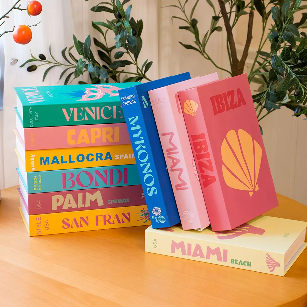 Reiseserie Deko-Bücherbox für Couchtisch-Dekoration Wohnzimmer Mode-Requisiten Bücher Dekorationen für Zuhause Raumdekoration MIAMI – Detail 3