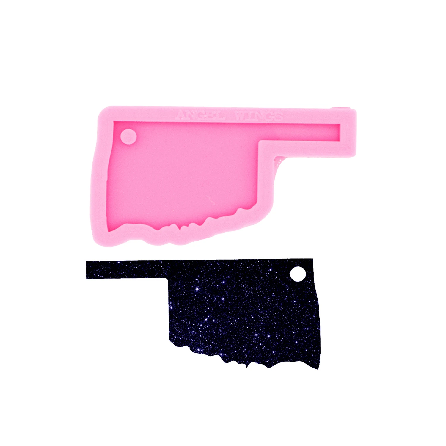 Epoxy Resin Keychain State Map Mold Pendant Silicone Mould For DIY Casting Crafts Jewelry Making Accessories