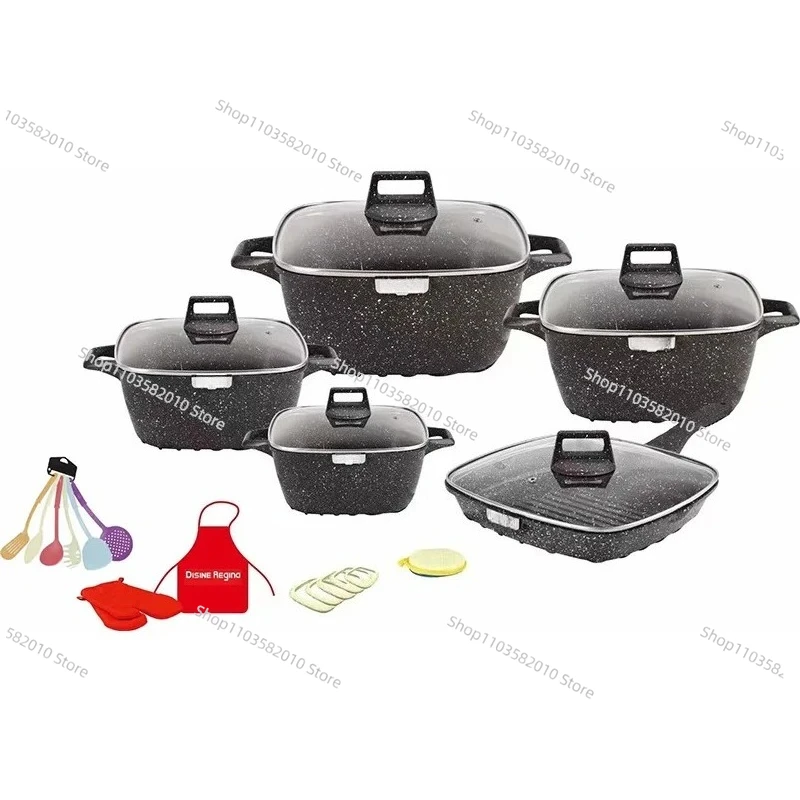 25Pcs Household Removable Handle Cookware Set Chinese Traditional Cookware Set Granite Aluminum