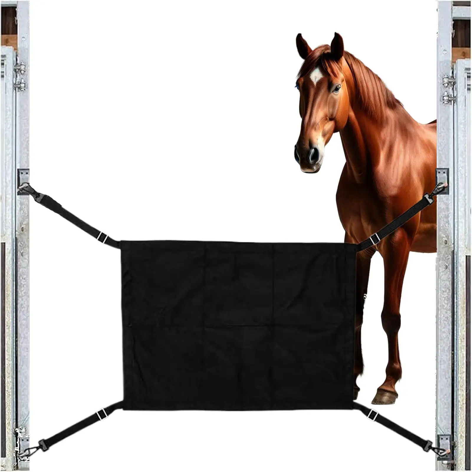 69x49cm Horse Stall Gate Safety Barrier Aisle Guard Gate Frame for Equestrian Farm Pasture Horse Supplies for Barn Corral Stable