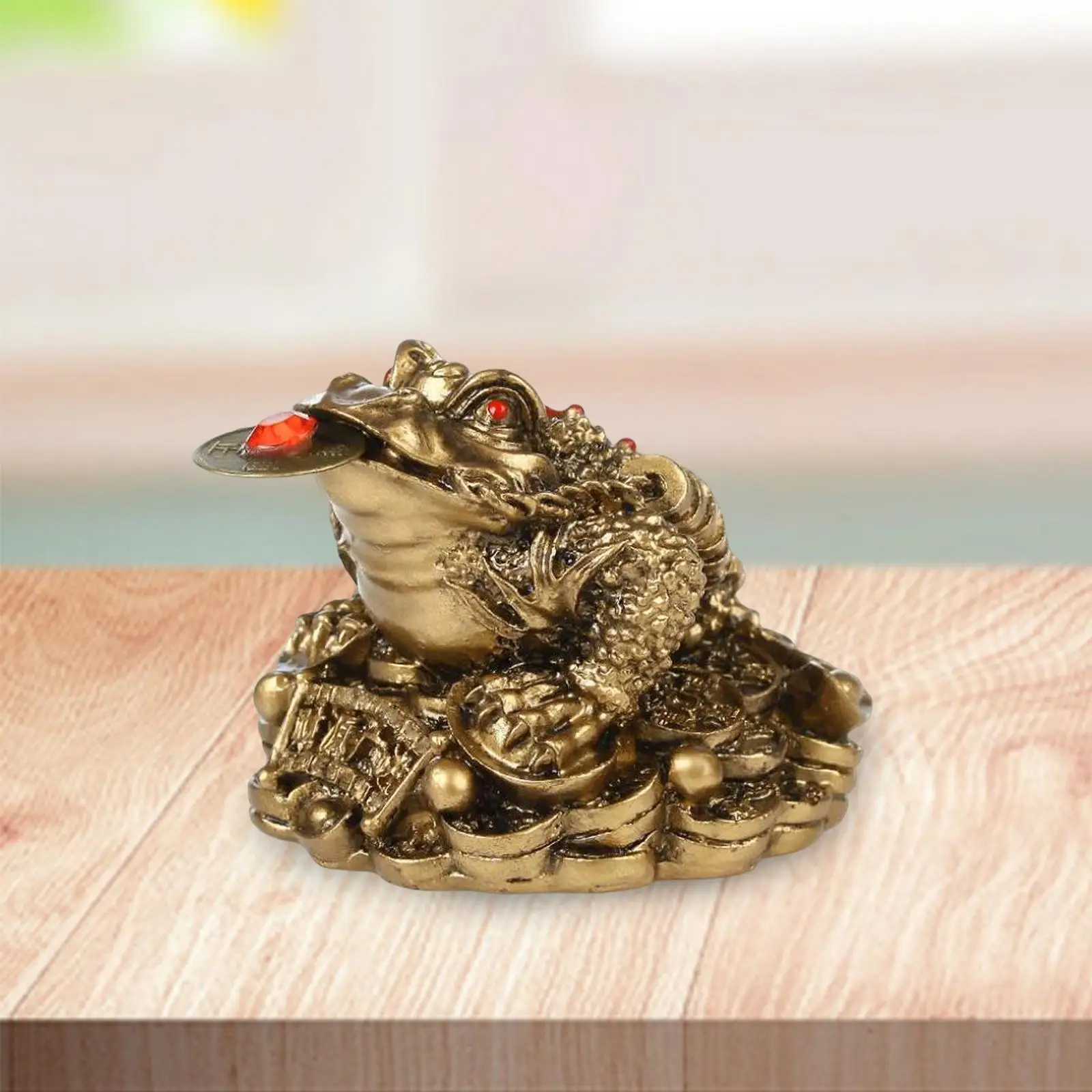 Feng Shui Money Frog Statue Traditional Three Legged Toad Money Frog Decoration for Good Lucky Gift Store Opening Gift Desk