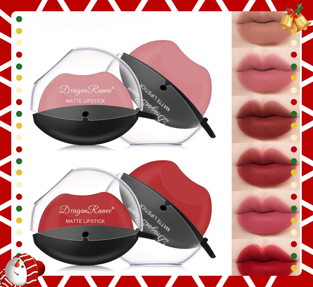 Lazy Lipstick Lip Shaped Matte Velvet Kiss Lip Makeup Sweat Proof Long Lasting Nude Maple Red Fall Winter Multiple Colors Daily