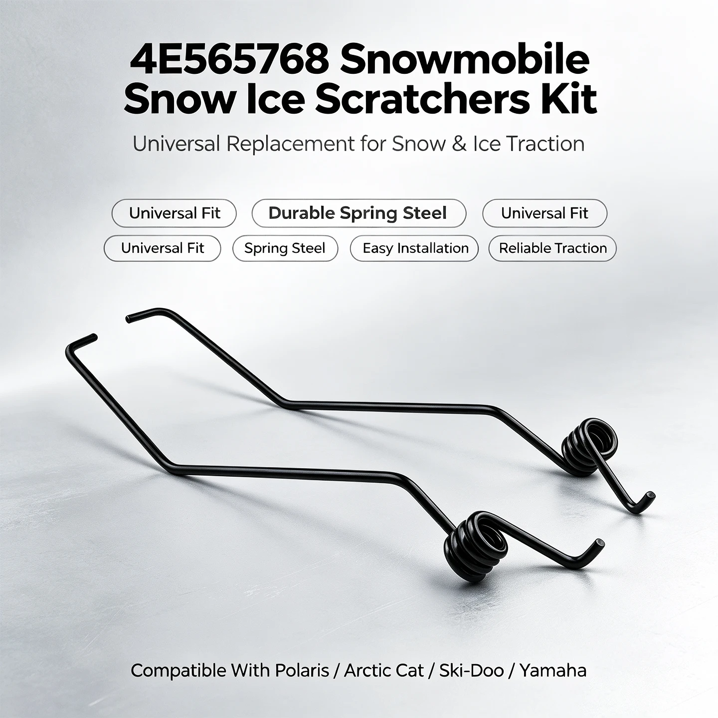 Snowmobile Ice Snow Scratchers Kit Fit Polaris, Arctic Cat, Ski Doo, Yamaha