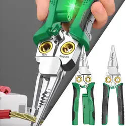 8 In 1 Stainless Steel Wire Stripper, Electrician Wire Cutting Pliers Clamping Wire Crimping Screwing Stripping Pliers