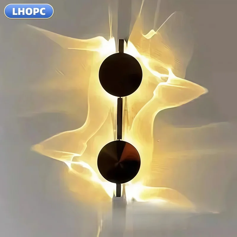 Creative Art Corrugated LED USB Rc and Wiring Wall Lamps Bedroom Bedside Shadow  Sconces Aisle Porch Corridor Atmosphere  Light