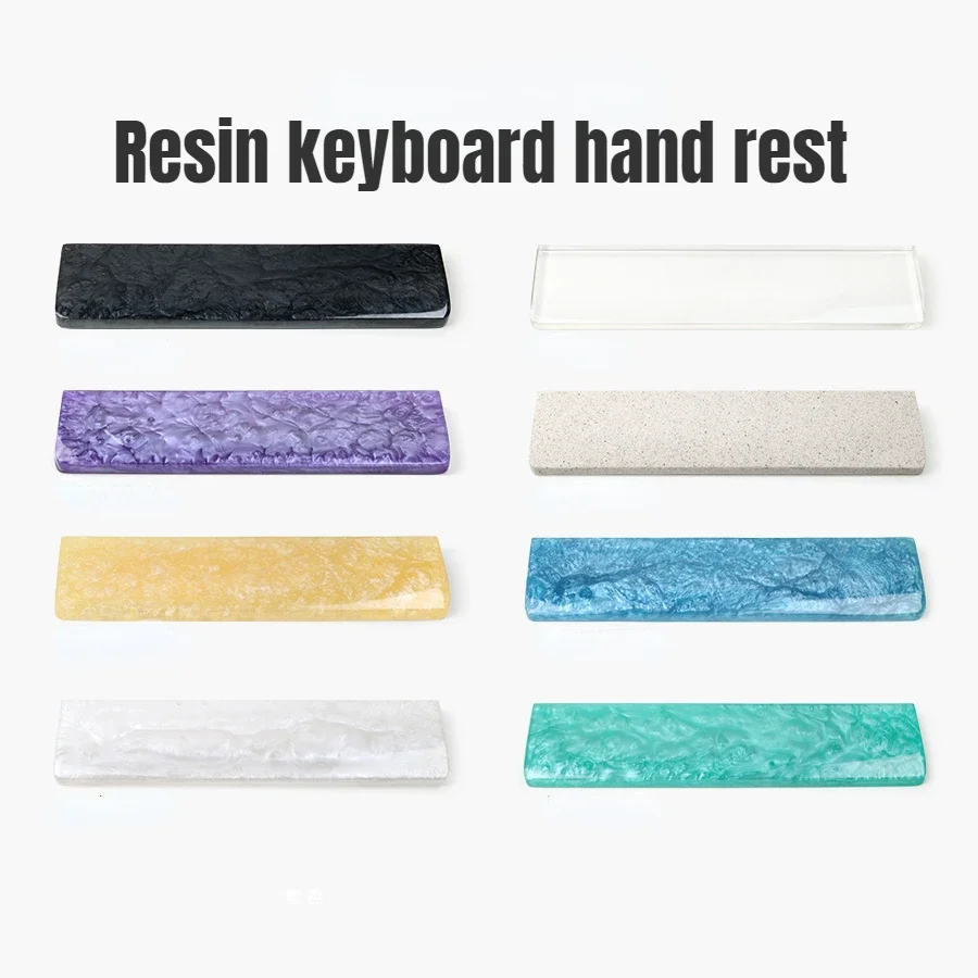 

Resin Wrist Rest Pad for Mechanical Keyboard Handmade with Non slip Feet 61 87 104 Keys White Black Transparent Hand Relax PC