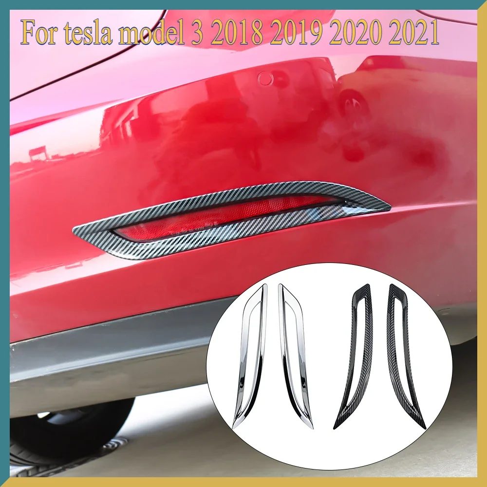 

Rear Bumper Fog Lamp Light Molding Cover Kit Trim Car Accessories for Tesla Model 3 2018 2019 2020 2021 Auto Accessories