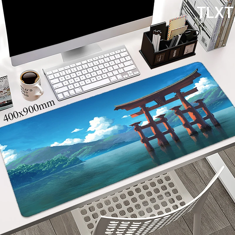 Torii Gate Anime Shrine Scenery Desk Mat Gamer Mousepads Mouse Pad Office Desk Pads Large Mousepad Mouse Mats For Computer