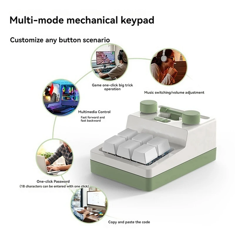 

Programming Macro Custom Knob Keyboard RGB 6 Key Copy Paste Mini Button Gaming Keypad Mechanical Hotswap Macropad-ABVP