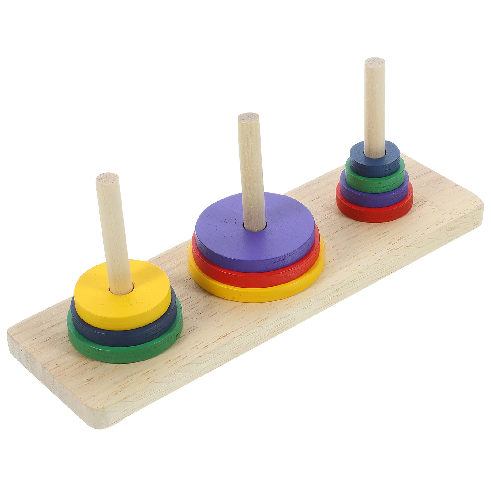 

Colorful Intellectual Toy Puzzle Board Game Wooden Hanoi of Tower Game Puzzle Toys for Adults Home DIY Party Playing