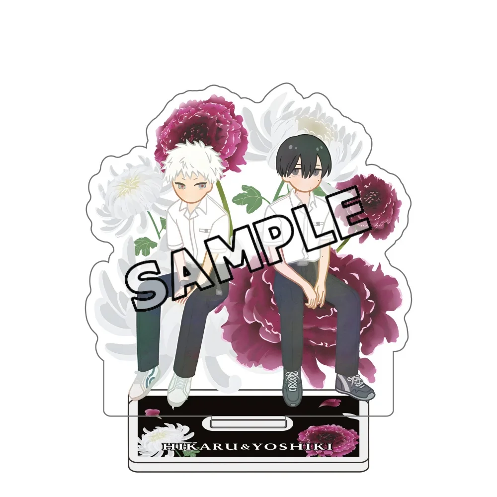 10cm The Summer Hikaru Died Acrylic Standee Keychain - Anime Character Figure with Flower Background Desk Decor Collection Gift