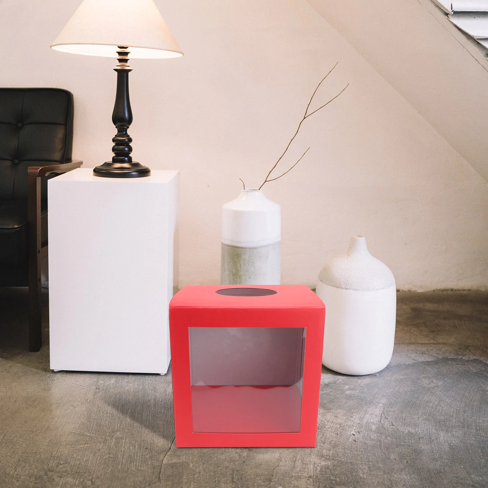1PC Multifunctionele Box Eenvoudige Draw Prize Box Jaarvergadering Game Prop (Rood) Draw Box Game Box Loterij Box voor Party