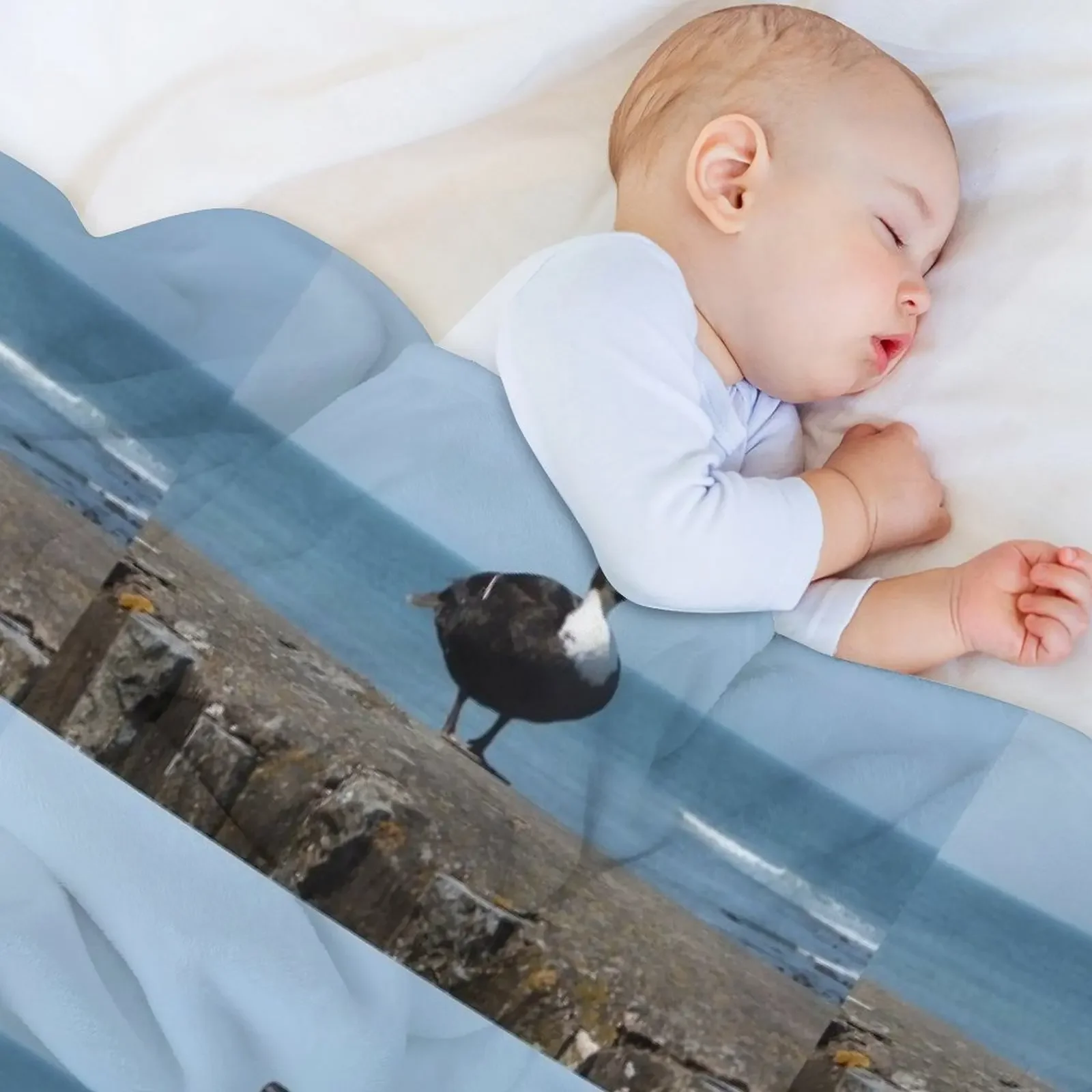 Swedish Blue Duck Throw Blanket Designers Bed linens Custom Kid'S Blankets