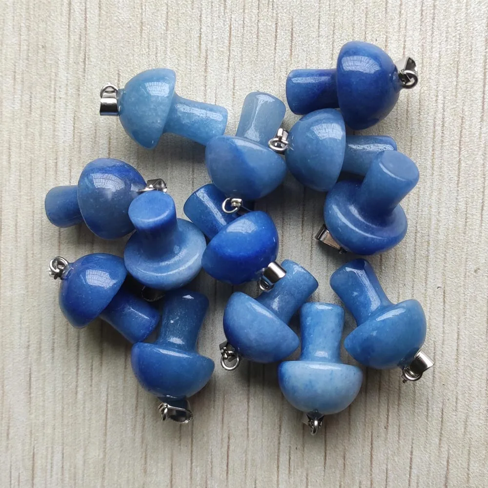 

Fashion natural blue aventurine Mushroom shape pendants for jewelry accessories making 20pcs/lot wholesale free shipping