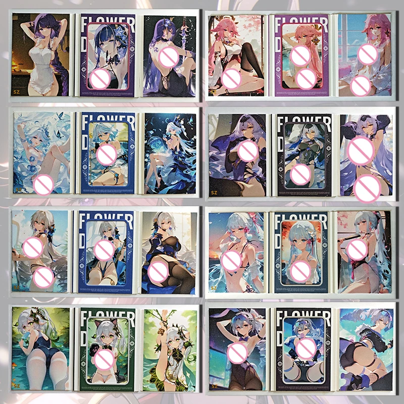 

Goddess Story Diary of Flowers Trifold card Yae Miko Nahida Furina Raiden Shogun boy Toy collection Birthday Christmas gifts