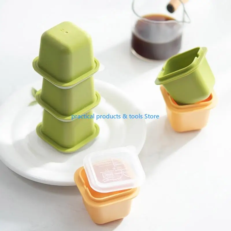 مجموعة 77JB من 6 لقوالب مكعبات الثلج الكبيرة الإبداعية مع راتنجات LID PP Material Material Material Moulds Moulds Ice Boxes Home