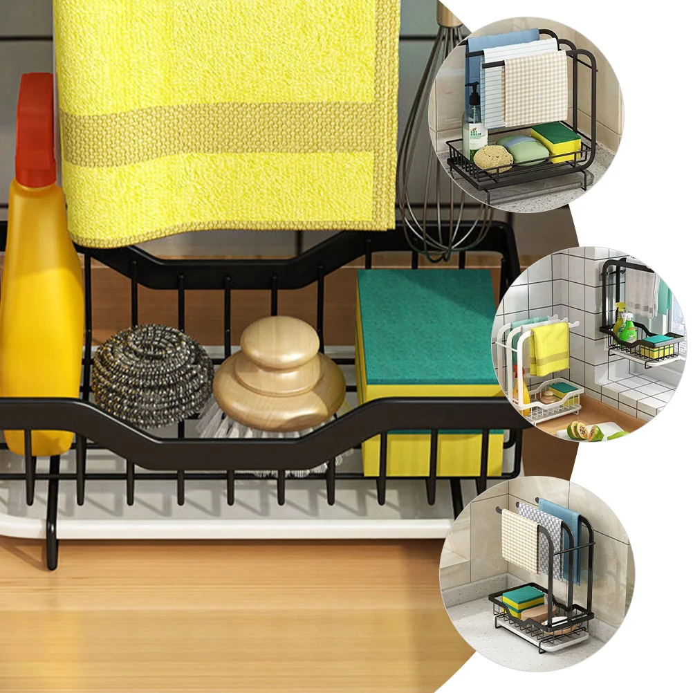 

Kitchen Sink Sponge Rack Metal Dishcloth Drying Rack Ventilated Sponge Holder Practical Kitchen Accessory