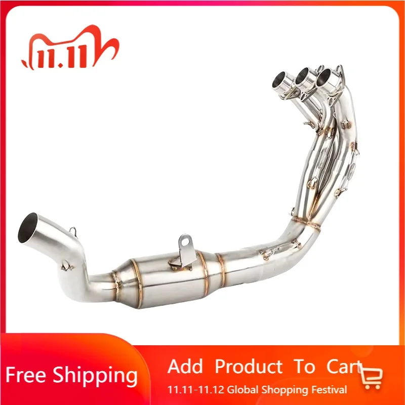 

STLF For Mt-09 Fz-09 Header 2020-2022 Stainless Steel Motorcycle Exhaust System Slip on Link Pipe Xsr 900 2022