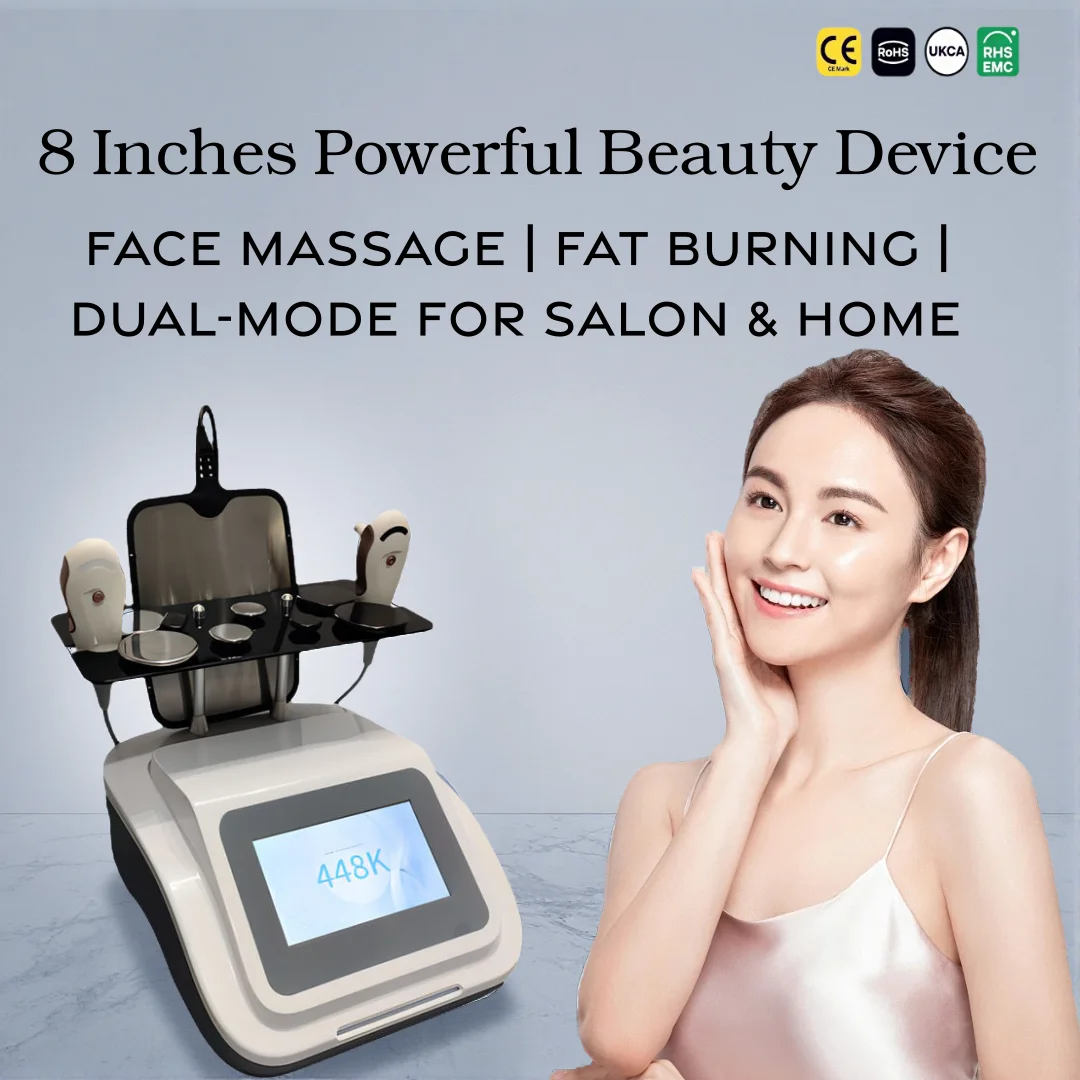 

448K Tecar Machine 8 inches Powerful - Face Massager Fat Burning Skin Rejuvenation Device for Professional Salons & Home Use