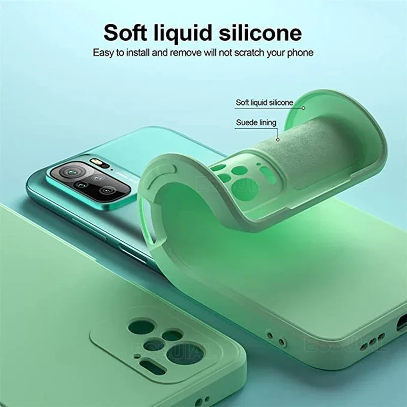 Coque Funda de teléfono cuadrada para Xiaomi Redmi Note 10 Pro Max 10S 1 Funda Original Note10 S 4G Funda suave de silicona mate