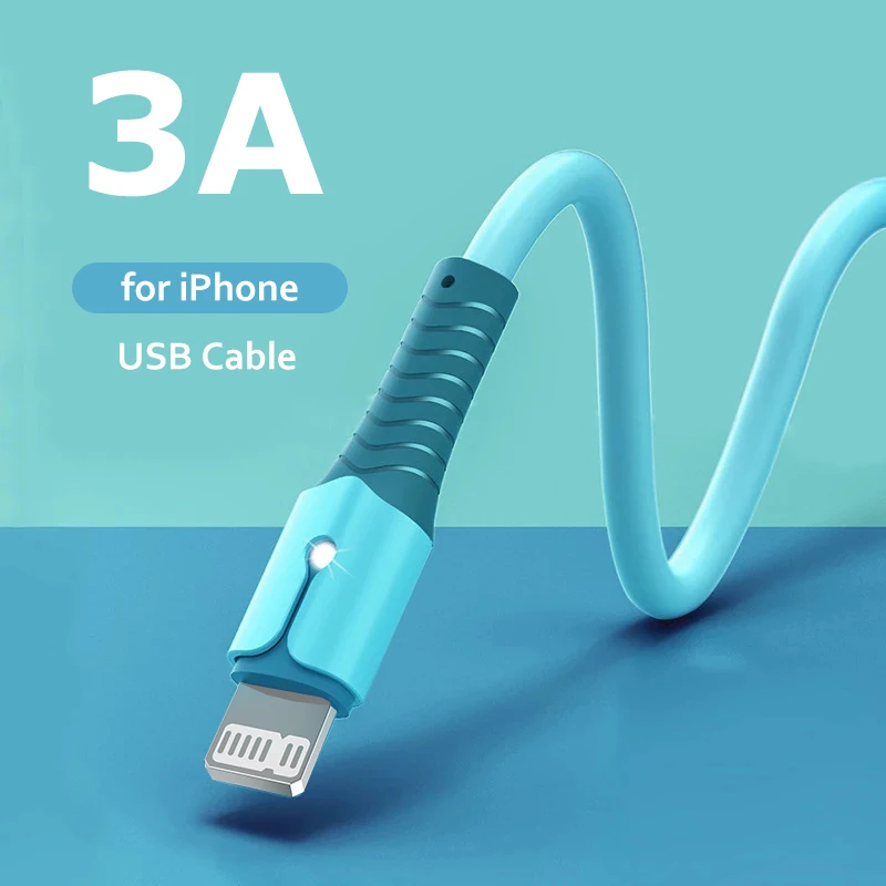 USB Cable for iPhone 14 13 12 11 Pro Max XS XR 6s 7 8 Plus iPad 3A Fast Charging Cable USB to ios Data Cable Quick Charger Wire